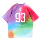 A Bathing Ape Tie Dye Sta Stripe Pattern Relaxed Fit Football Jersey Tee M (Multi)