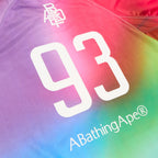 A Bathing Ape Tie Dye Sta Stripe Pattern Relaxed Fit Football Jersey Tee M (Multi)