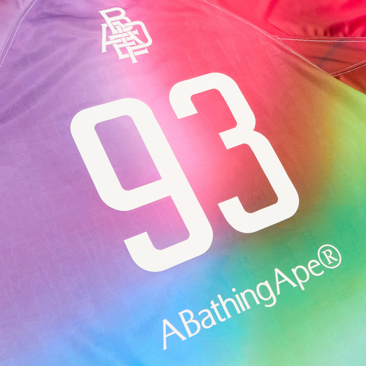 A Bathing Ape Tie Dye Sta Stripe Pattern Relaxed Fit Football Jersey Tee M (Multi)