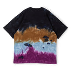 A Bathing Ape Color Camo Tie Dye Destroyed Multi Logo Relaxed Fit Tee M (Black)