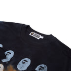 A Bathing Ape Color Camo Tie Dye Destroyed Multi Logo Relaxed Fit Tee M (Black)