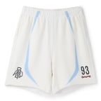 A Bathing Ape Heavy Wash Hand Draw Football Logo Relaxed Fit Sweat Shorts M (White)