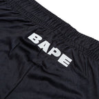 A Bathing Ape Ape Flame Monogram Jacquard Relaxed Fit Football Shorts M (Black)