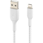 Belkin Braided Lightning to USB-A Cable (1m / 3.3ft, White) - CAA002bt1MWH