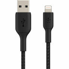 Belkin Braided Lightning to USB-A Cable (2m / 6.6ft, Black) - CAA002bt2MBK