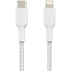 Belkin Braided USB-C to Lightning Cable (2m / 6.6ft, White) - CAA004BT2MWH