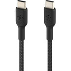 Belkin 60W USB-C to USB-C Cable - 480 Mbps - Nylon, Braided - M/M - 2m/6.6ft - Black - CAB004BT2MBK