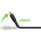 Belkin 60W USB-C to USB-C Cable - 480 Mbps - Nylon, Braided - M/M - 2m/6.6ft - Black - CAB004BT2MBK