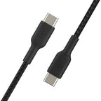 Belkin 60W USB-C to USB-C Cable - 480 Mbps - Nylon, Braided - M/M - 2m/6.6ft - Black - CAB004BT2MBK