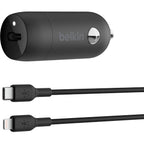 Belkin Boost&uarr;Charge&trade; 30W Fast Car Charger, Compact Design w/USB-C Power Delivery Port, Universal Compatibility for iPhone 14, Galaxy S23, Note Series, and More - Black - CCA004btBK