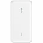Belkin 30W 2-port Power Bank w/ Integrated USB-C Cable - 20K mAh - 1xUSB-A, 1xUSB-C - Portable Charger - White - BPB024fqWH