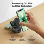 Belkin UltraCharge Pro 2-in-1 Convertible Magnetic Charger with Qi2 25W, Charcoal - WIZ043ttCH