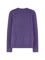 RALPH LAUREN Cable-Knit Wool-Cashmere Sweater Light Coronet Purple Heather