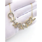 18K  Chanel Crystal 90's Icon Logo Necklace