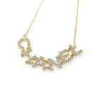 18K  Chanel Crystal 90's Icon Logo Necklace