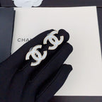 18K  Chanel Black & White Earrings