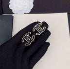 18K  Chanel Black Earrings
