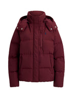 RALPH LAUREN WOMEN Mid-Weight Down Puffer Jacket Classic Wine