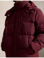RALPH LAUREN WOMEN Mid-Weight Down Puffer Jacket Classic Wine