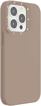 PopSockets iPhone 13 Pro Phone Case with MagSafe- Latte | Magnetic, Wireless Charging, Camera & Drop Protection, Brown, Plain, Cream, Beige, Summer Spring