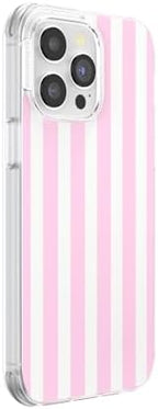 PopSockets iPhone 14 Pro Max Phone Case w/MagSafe- Club Stripe Pink