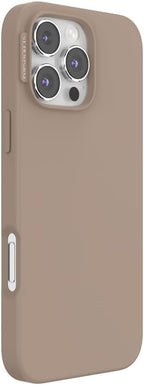 PopSockets iPhone 16 Pro Max Phone Case w/MagSafe Grip- Latte | Magnetic, Wireless Charging, Camera & Drop Protection, Brown, Plain, Cream, Beige, Summer Spring