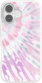 PopSockets iPhone 16 Phone Case with MagSafe- Coastal Dye Purple | Magnetic, Wireless Charging, Camera & Drop Protection, Purple, Aura, Rainbow, Colorful