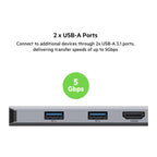 Belkin 5-in-1 MultiPort Docking Station USB-C Hub with 4K 5Gbps Aluminum Dock