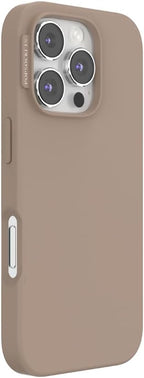 PopSockets iPhone 16 Pro Phone Case with MagSafe- Latte | Magnetic, Wireless Charging, Camera & Drop Protection, Brown, Plain, Cream, Beige, Summer Spring