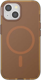 PopSockets iPhone 15 Phone Case with MagSafe, Wireless Charging Compatible, Neutral - Amber