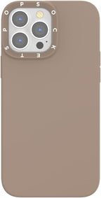 PopSockets iPhone 13 Pro Max Phone Case w/MagSafe- Latte | Magnetic, Wireless Charging, Camera & Drop Protection, Brown, Plain, Cream, Beige, Summer Spring