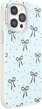 PopSockets iPhone 14 Pro Max Phone Case w/MagSafe- Tiny Bows | Magnetic, Wireless Charging, Camera & Drop Protection, Bow, Phone, Women