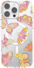 PopSockets iPhone 16 Pro Max Phone Case w/MagSafe Grip- Sunset Mariposa | Magnetic, Wireless Charging, Camera & Drop Protection, Butterfly, Moth, Luna, Western, Boho, Aesthetic