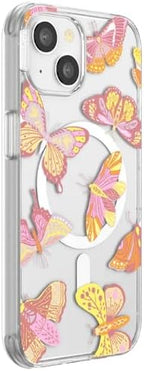 PopSockets iPhone 14 Phone Case with MagSafe- Sunset Mariposa | Magnetic, Wireless Charging, Camera & Drop Protection, Butterfly, Moth, Luna, Western, Boho, Aesthetic