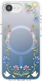 PopSockets iPhone 16E Phone Case with MagSafe, Wireless Charging Compatible, Disney - Boho Wildflowers Blue