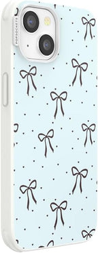 PopSockets iPhone 14 Phone Case with MagSafe- Tiny Bows | Magnetic, Wireless Charging, Camera & Drop Protection, Bow, Phone, Women