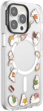 PopSockets iPhone 13 Pro Phone Case with MagSafe, Wireless Charging Compatible, Bookish - Spooky Book Club