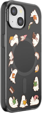 PopSockets iPhone 15 Phone Case with MagSafe- Spooky Book Club | Magnetic, Wireless Charging, Camera & Drop Protection, Witchy, Halloween, Horror