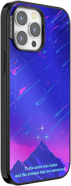 PopSockets iPhone 13 Pro Max Phone Case with MagSafe, Wireless Charging Compatible, Bookish - Mirror Starfall