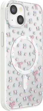 PopSockets iPhone 14 Phone Case with MagSafe, Wireless Charging Compatible, Bow - Bows & Blooms
