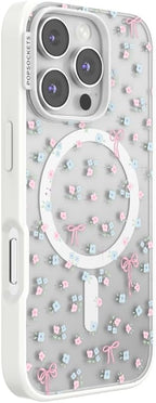PopSockets iPhone 16 Pro Phone Case with MagSafe, Wireless Charging Compatible, Bow - Bows & Blooms