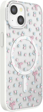PopSockets iPhone 15 Phone Case with MagSafe, Wireless Charging Compatible, Bow - Bows & Blooms