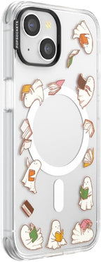 PopSockets iPhone 14 Phone Case with MagSafe, Wireless Charging Compatible, Bookish - Spooky Book Club