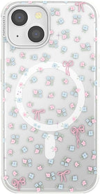 PopSockets iPhone 14 Phone Case with MagSafe, Wireless Charging Compatible, Bow - Bows & Blooms