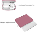 MOSISO Laptop Case 15 inch, 15 inch Laptop Sleeve Bag Compatible with MacBook Air 15 M4 A3241 M3 A3114 M2 A2941 2025 2024 2023, Dell XPS 15, Neoprene Computer Sleeve Bag with Small Case, Dusty Rose