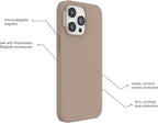 PopSockets iPhone 15 Pro Max Phone Case w/MagSafe- Latte | Magnetic, Wireless Charging, Camera & Drop Protection, Brown, Plain, Cream, Beige, Summer Spring
