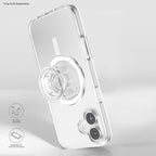 PopSockets iPhone 16 Phone Case with MagSafe- Clear | Magnetic, Wireless Charging, Camera & Drop Protection, Clear, Translucent, iPad, Removable, Popper