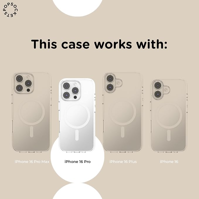 PopSockets iPhone 16 Pro Phone Case with MagSafe, Wireless Charging Compatible, Boho - Terracotta