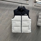 110429  Men's and women's classic high and full embroidered logo down vest clothes on the north side