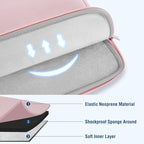 MOSISO Laptop Case 15 inch, 15 inch Laptop Sleeve Bag Compatible with MacBook Air 15 M4 A3241 M3 A3114 M2 A2941 2025 2024 2023, Dell XPS 15, Neoprene Computer Sleeve Bag with Small Case, Baby Pink